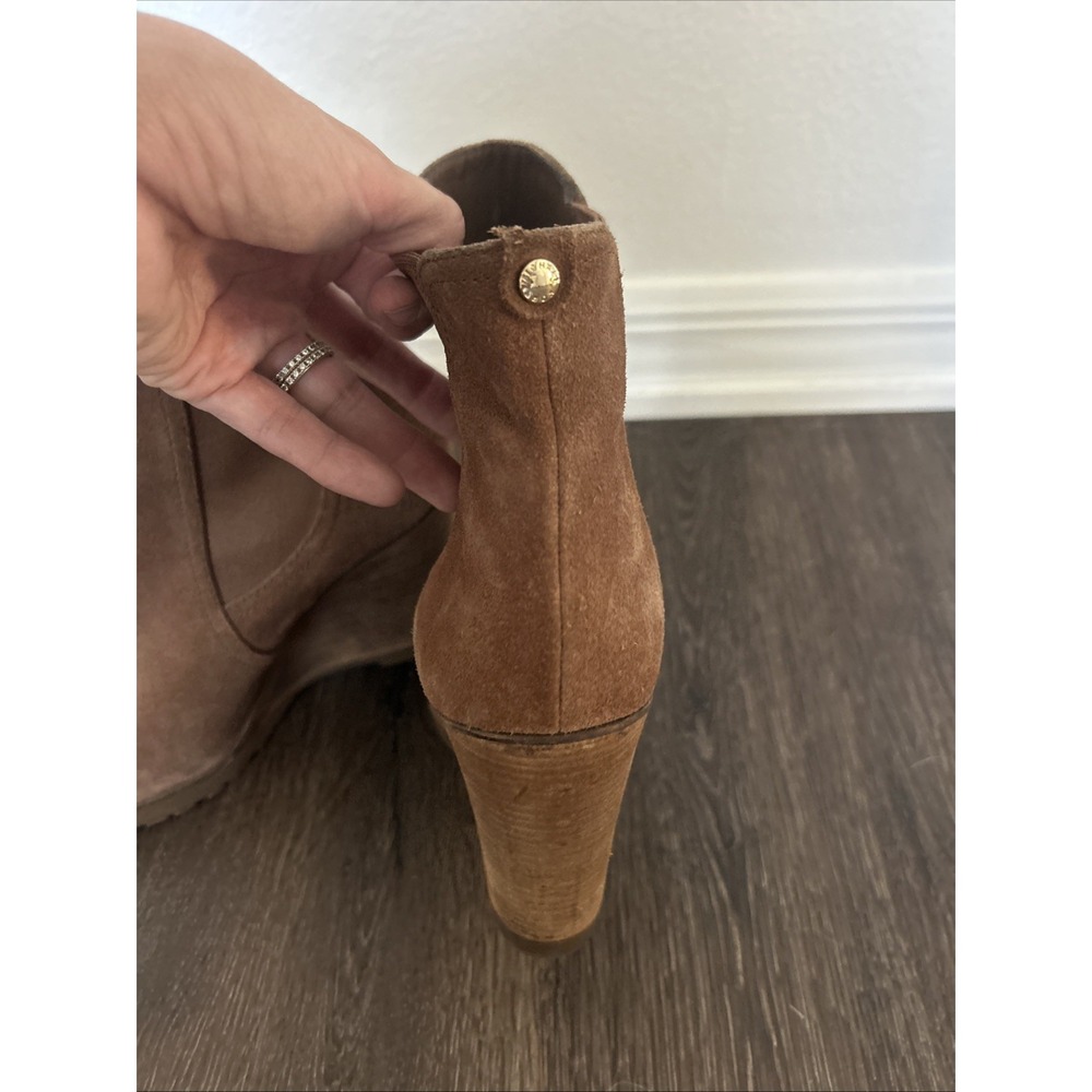 Michael Kors Thea Womens Caramel Brown Suede Leather Wedge Chelsea Ankle Boot 10 - Picture 10 of 10
